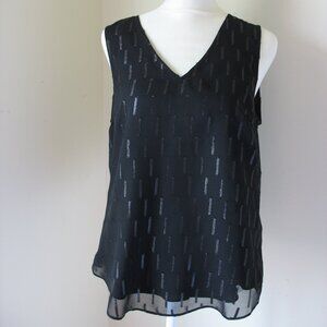 Banana Republic S Small black v-neck blouse top shirt tank shell holiday…